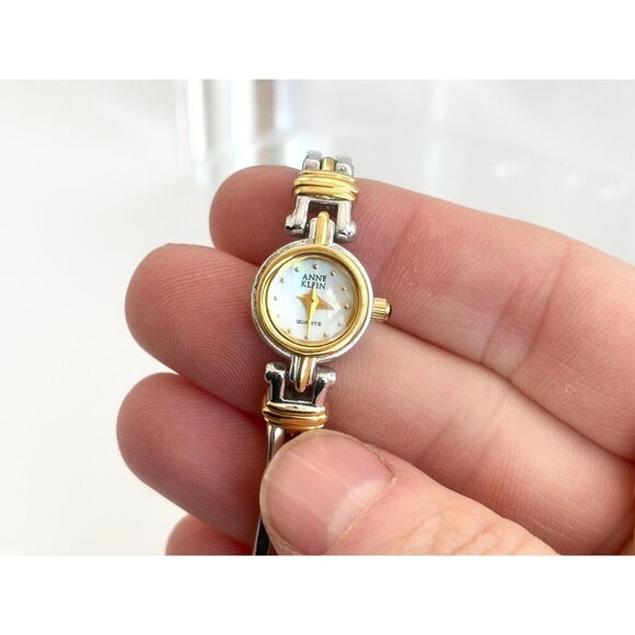 Anne Klein Dual Toned Mother of Pearl Dial Vintage Wristwatch - 14mm - WORKS! - Picture 11 of 14